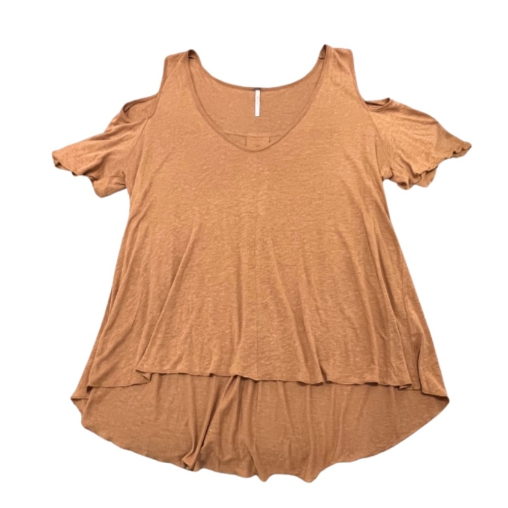 Free People Bittersweet cold shoulder tee small tan